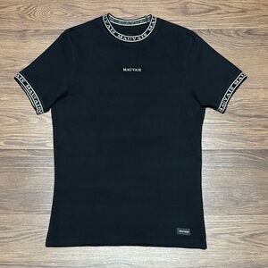 Mauvais Black Logo Tee Fitted Streetwear T Shirt Size Medium